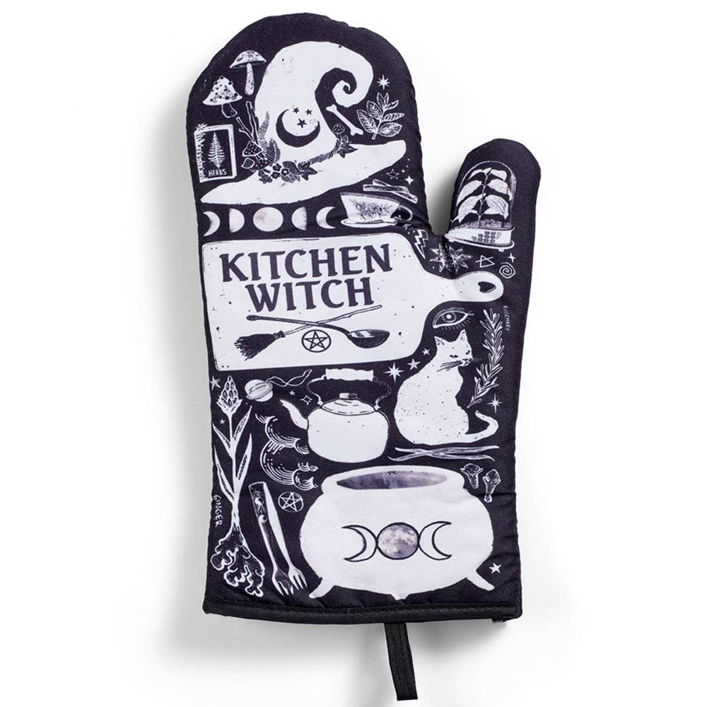 Set of 2 Kitchen Witch Oven Mitt | Pair of Pot Holder | Pot Holders Hanging Oven Gloves Set