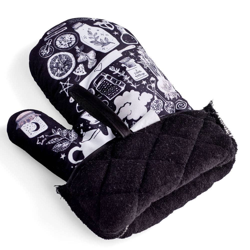 Set of 2 Kitchen Witch Oven Mitt | Pot Holders Hanging Oven Gloves Set