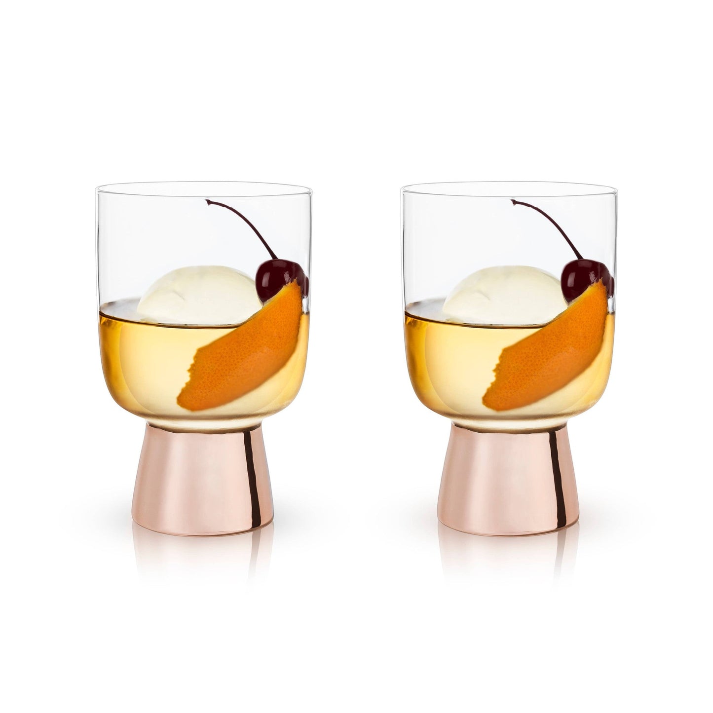 Set of 2 Raye Copper Footed Cocktail Tumblers in Gift Box | Gift for Her