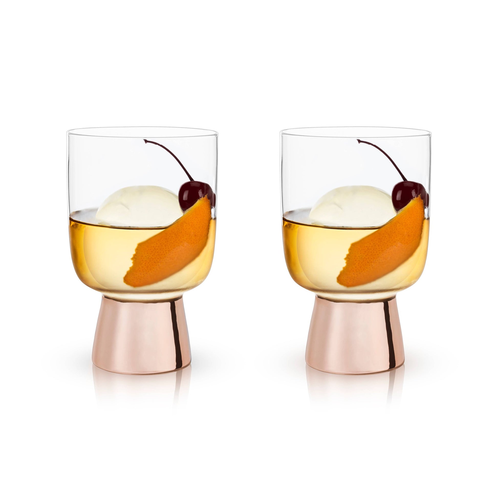 Set of 2 Raye Copper Footed Cocktail Tumblers in Gift Box