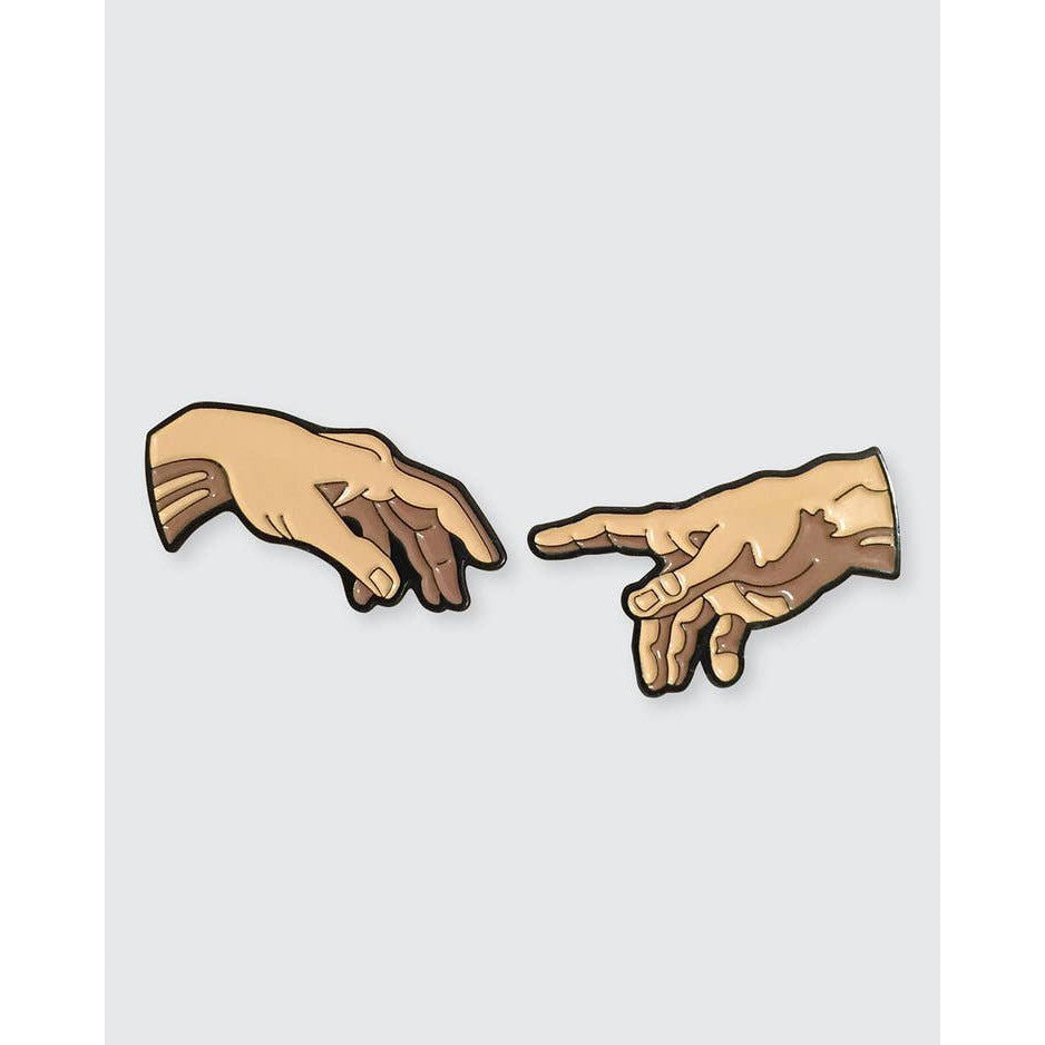 Set of 2 The Creation of Adam Enamel Pins | Hand Shaped Soft Lapel Pin