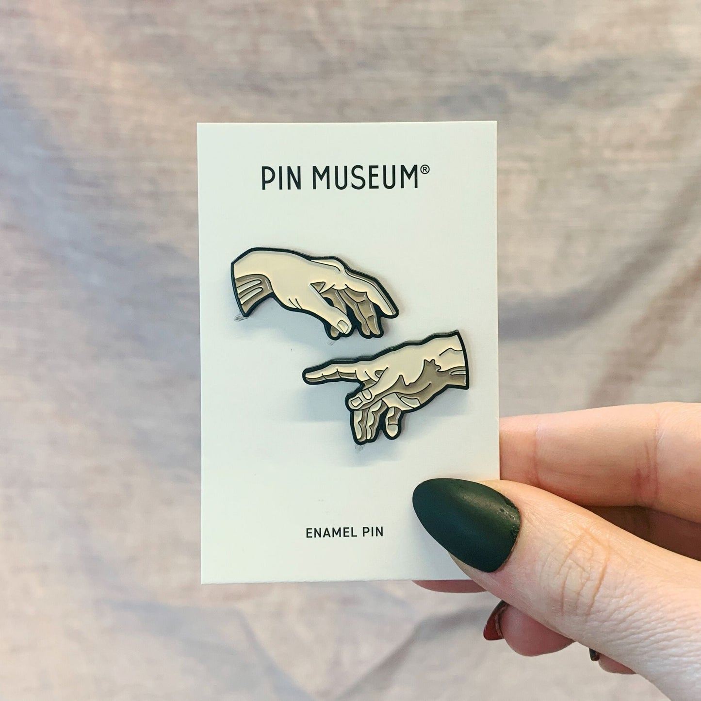 Set of 2 The Creation of Adam Enamel Pins | Hand Shaped Soft Lapel Pin
