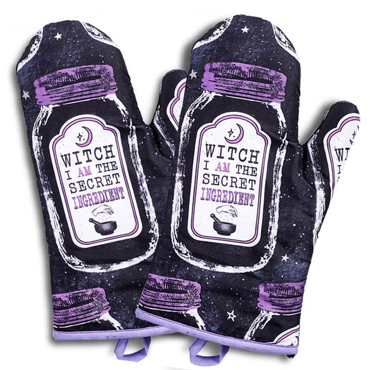 Set of 2 Witch Herbs Oven Mitt | Pot Holders Hanging Oven Gloves Set