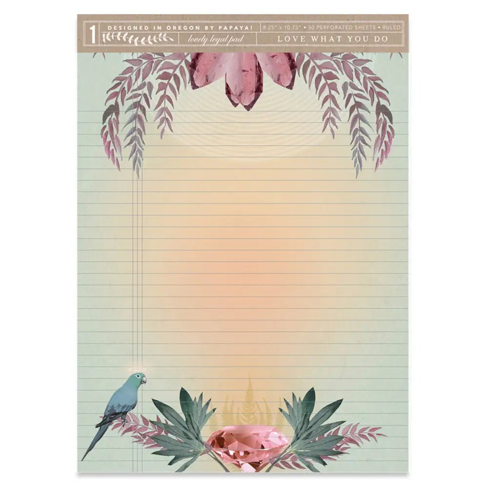 Set of 3 Aesthetic Botanical Full Size Legal Pads | Lined Legal Pad