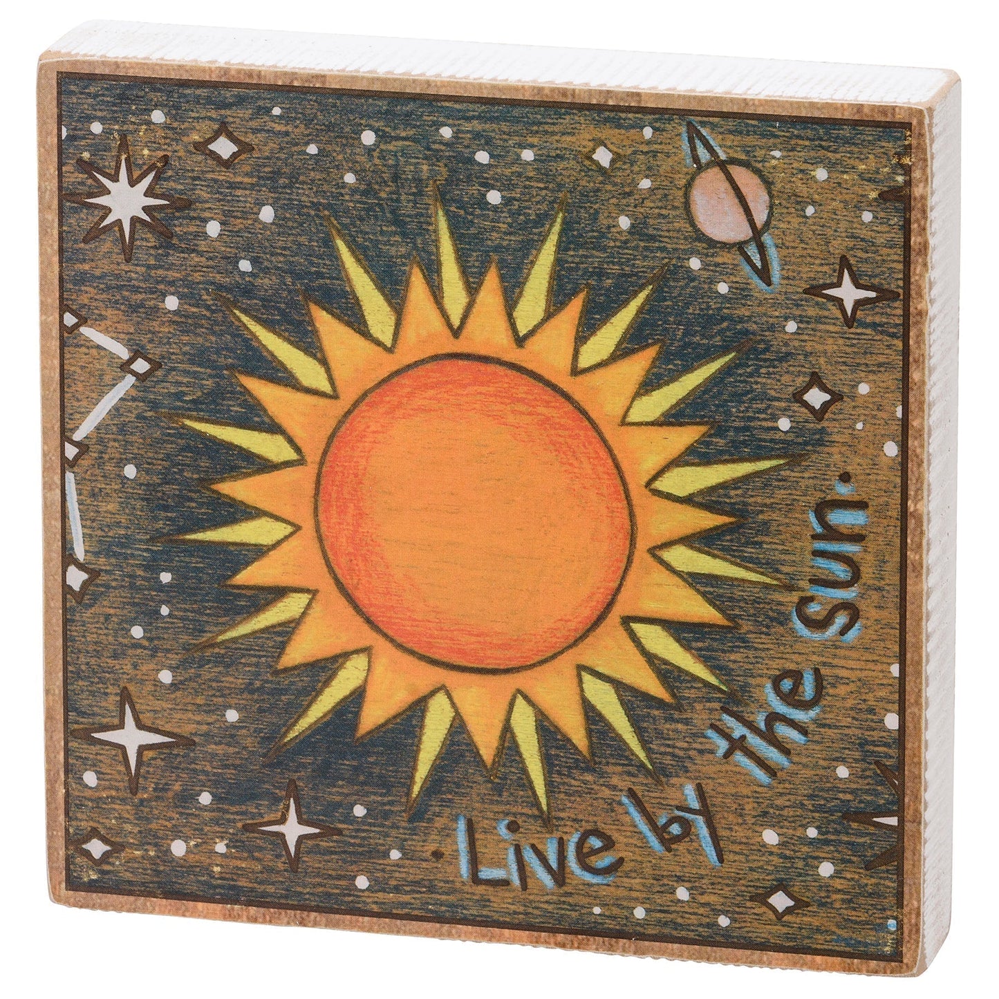 Set of 3 Celestial Inspo Block Signs | Square Wooden Sign Decor Display | 6" x 6" | Gift for Her