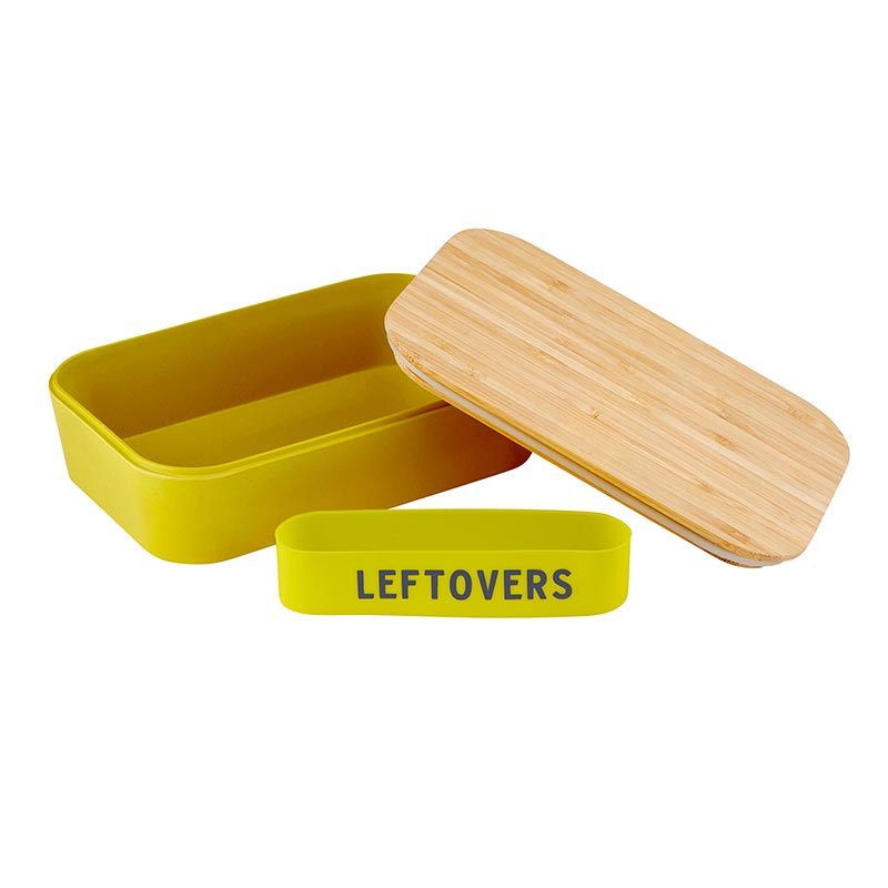 Set of 3 Leftovers Bamboo Lunch Box in Vivid Yellow | Eco-Friendly and Sustainable | 7.5" x 5" x 2"