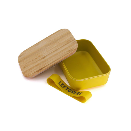 Set of 3 Leftovers Bamboo Lunch Box in Vivid Yellow | Eco-Friendly and Sustainable | 7.5" x 5" x 2"