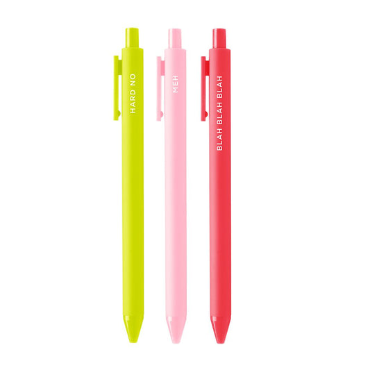 Set of 3 Over It Jotter Pen | Ballpoint Pens with Funny Print Text