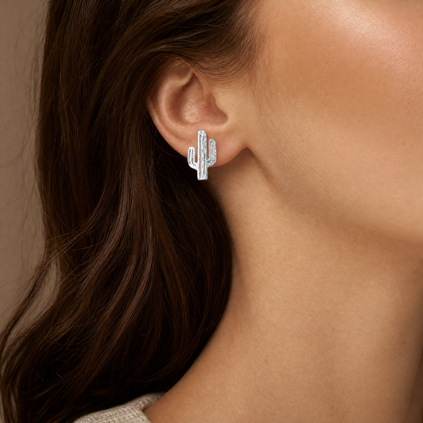 Set of 3 Pairs of Cactus Earrings in Gold, Rose Gold, and Silver-Paper & Quartz-The Bullish Store