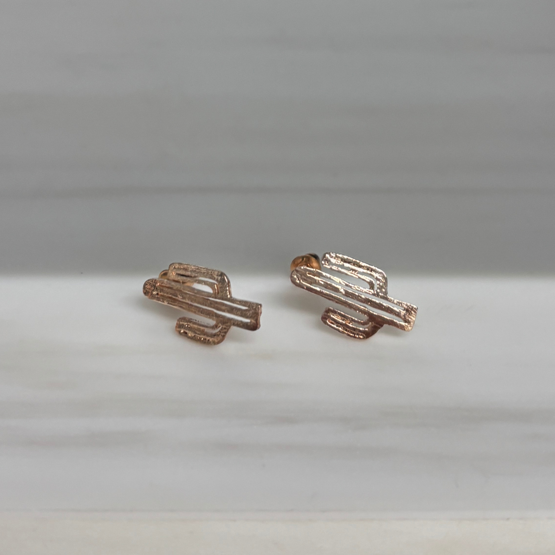 Set of 3 Pairs of Cactus Earrings in Gold, Rose Gold, and Silver-Paper & Quartz-The Bullish Store
