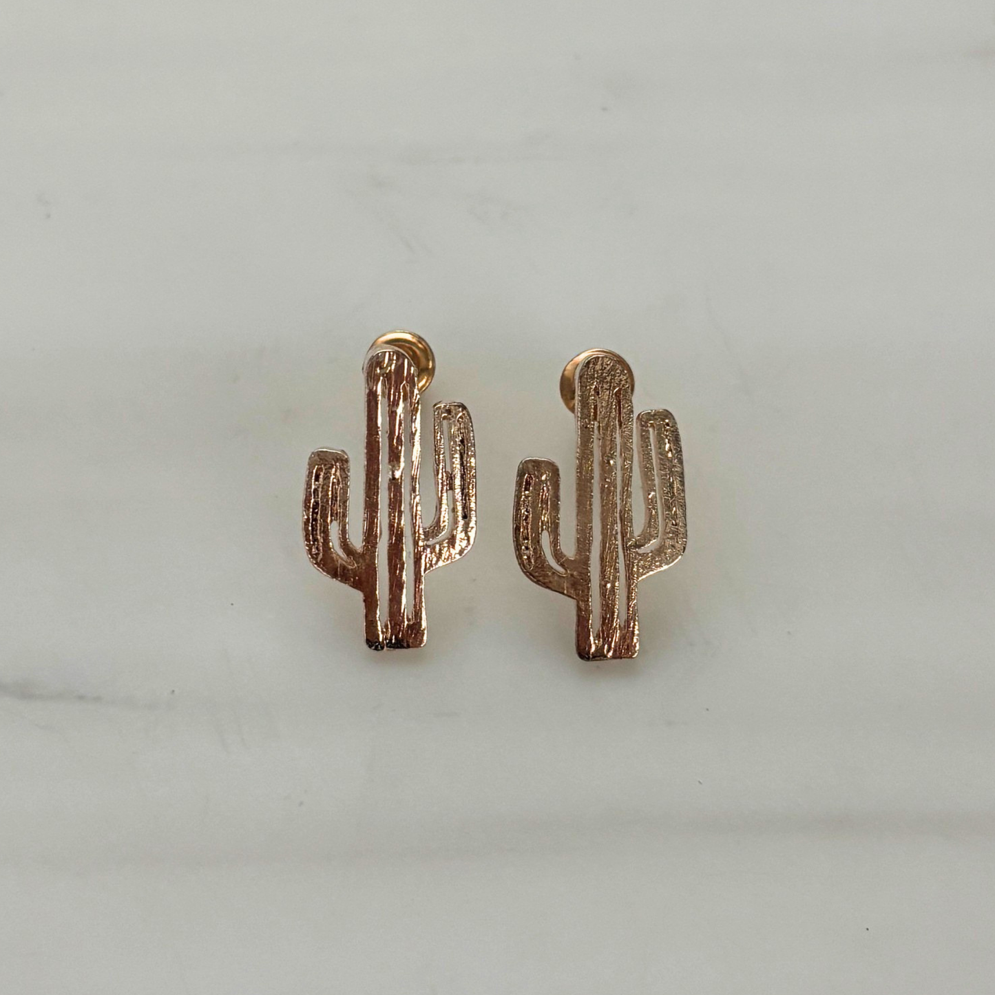 Set of 3 Pairs of Cactus Earrings in Gold, Rose Gold, and Silver-Paper & Quartz-The Bullish Store