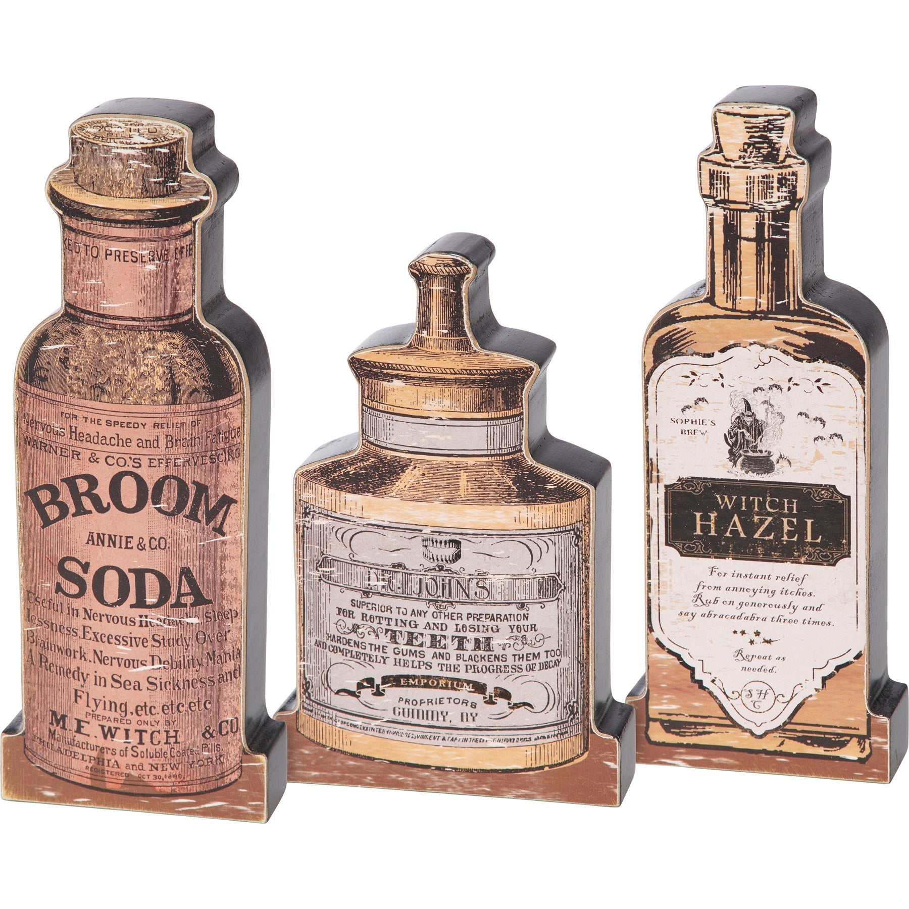 1800s Round Bottom Bottle Collection, Set of 3 Antique Soda
