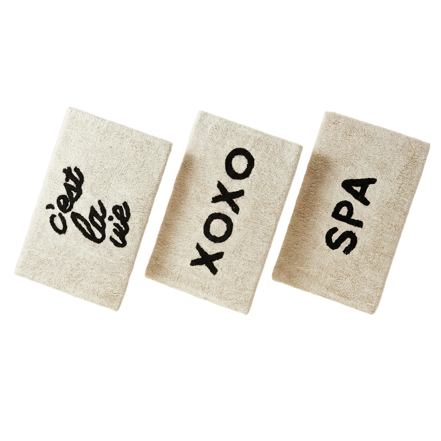 Set of 3 Soft Cotton Bath Mat Bundle | 20" x 30" Rug