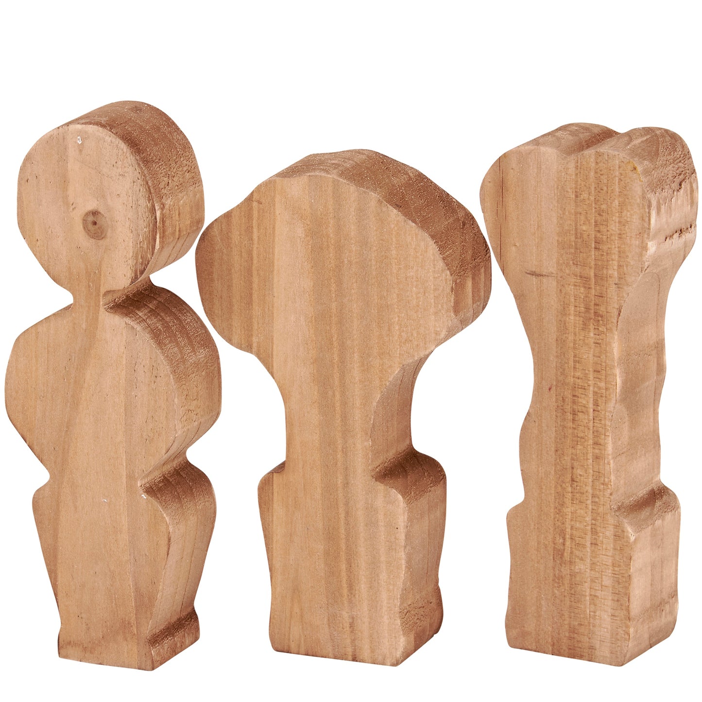Set of 3 Wooden Topiary | Stand-alone Wooden Plant Shaped Decor