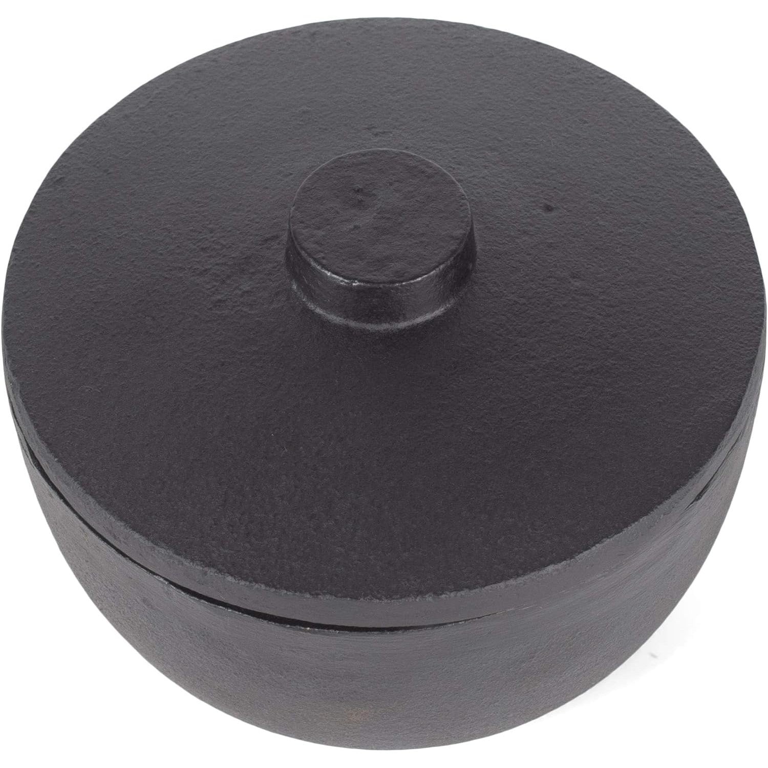 Set of 4 Cast Iron Mini Pots with Lids in Black | Rustic Round Petite Bowl Set 4.5" x 3" Each