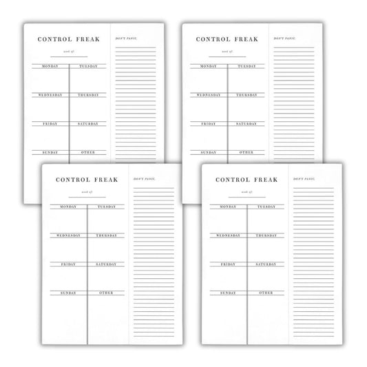 Set of 4 Copy of Control Freak Weekly List Notepad | 8.5" x 11" Desk Planner