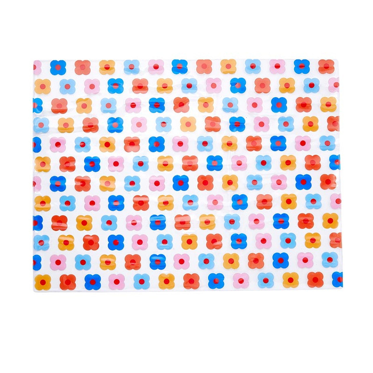 Retro Flower Vinyl Placemats | Rectangular Party Table Mat | 4 Sheets