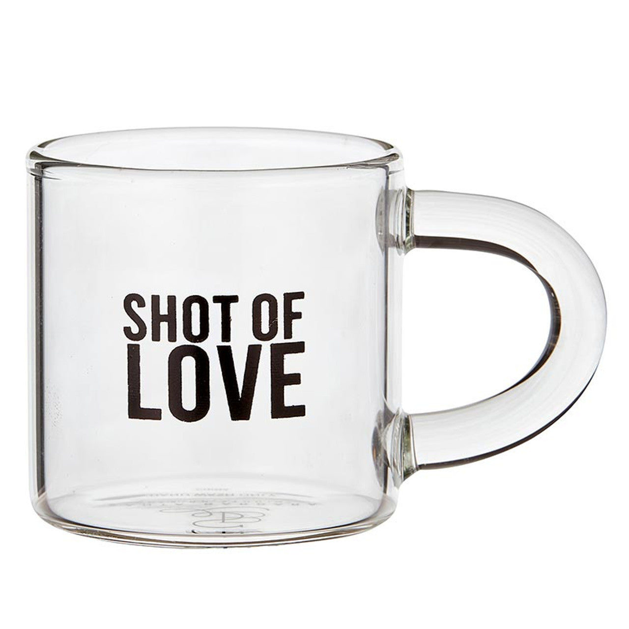 Set of 4 Shot of Love Glass Espresso Cup | Coffee Tea Clear Mug