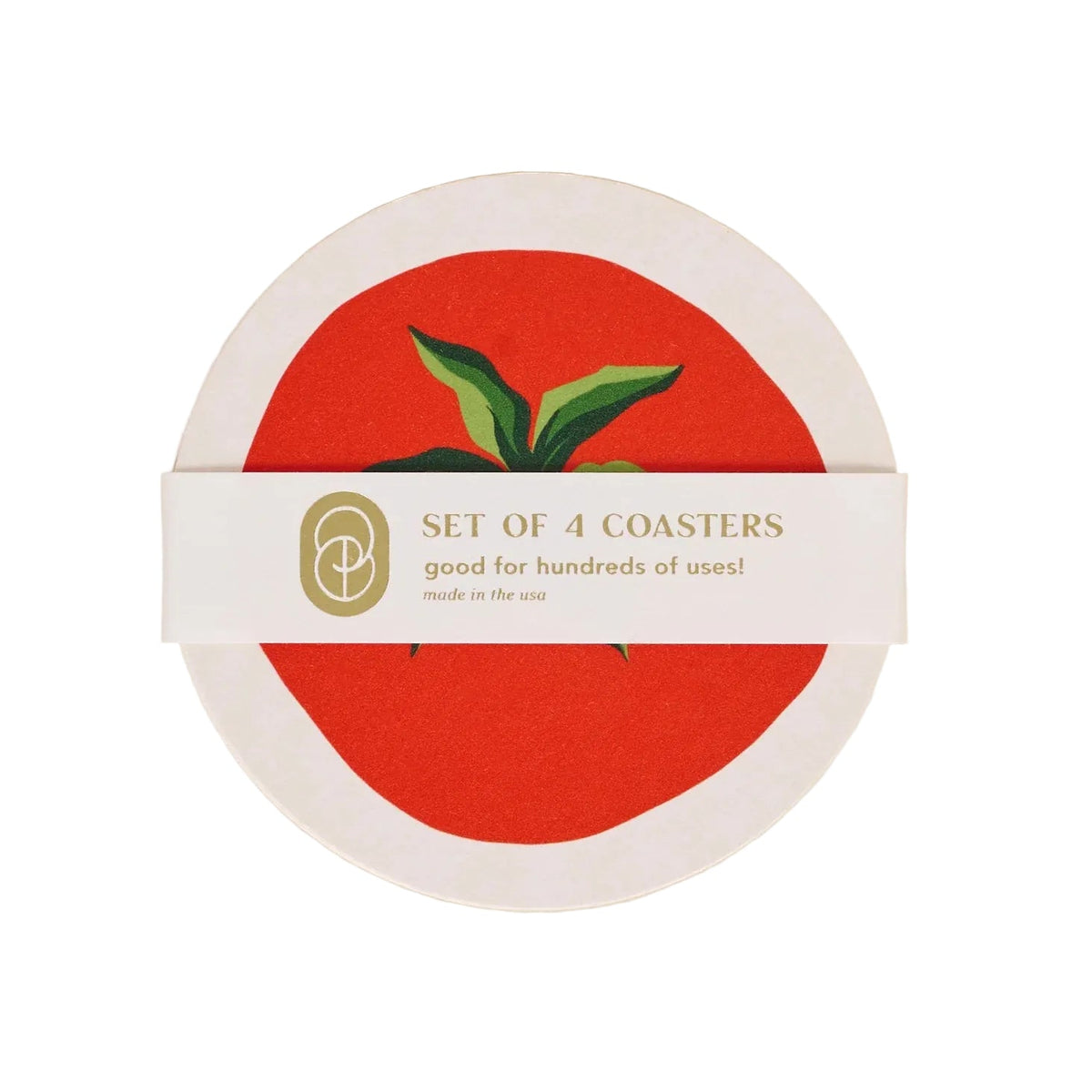 Set of 4 Tomato Coasters | Chipboard Eco-friendly Tableware-One & Only Paper-The Bullish Store
