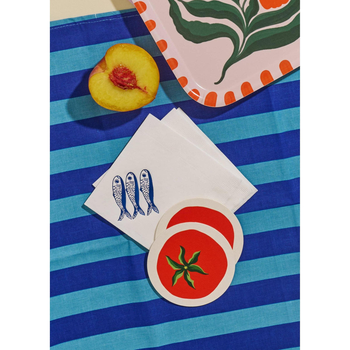 Set of 4 Tomato Coasters | Chipboard Eco-friendly Tableware