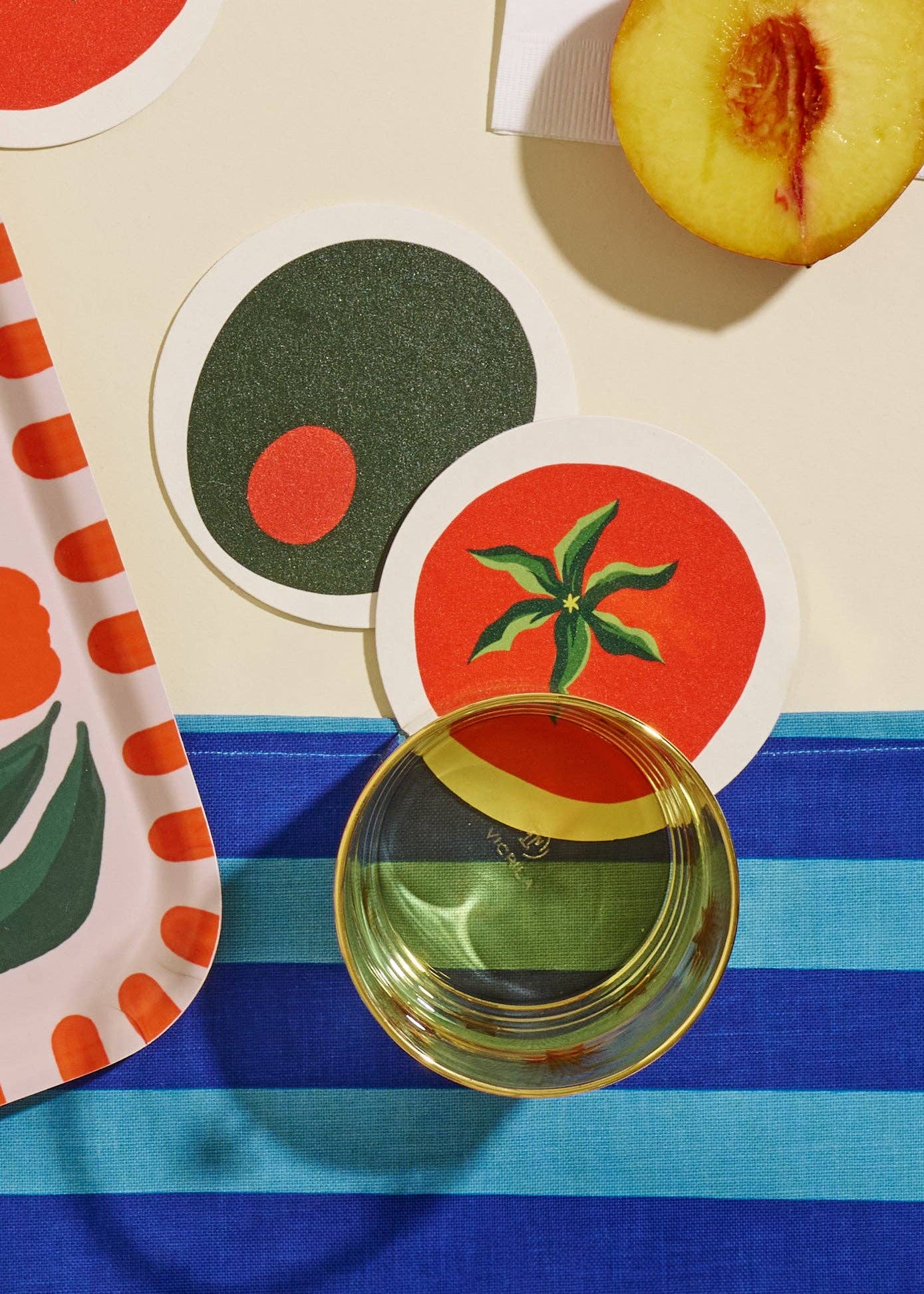 Set of 4 Tomato Coasters | Chipboard Eco-friendly Tableware