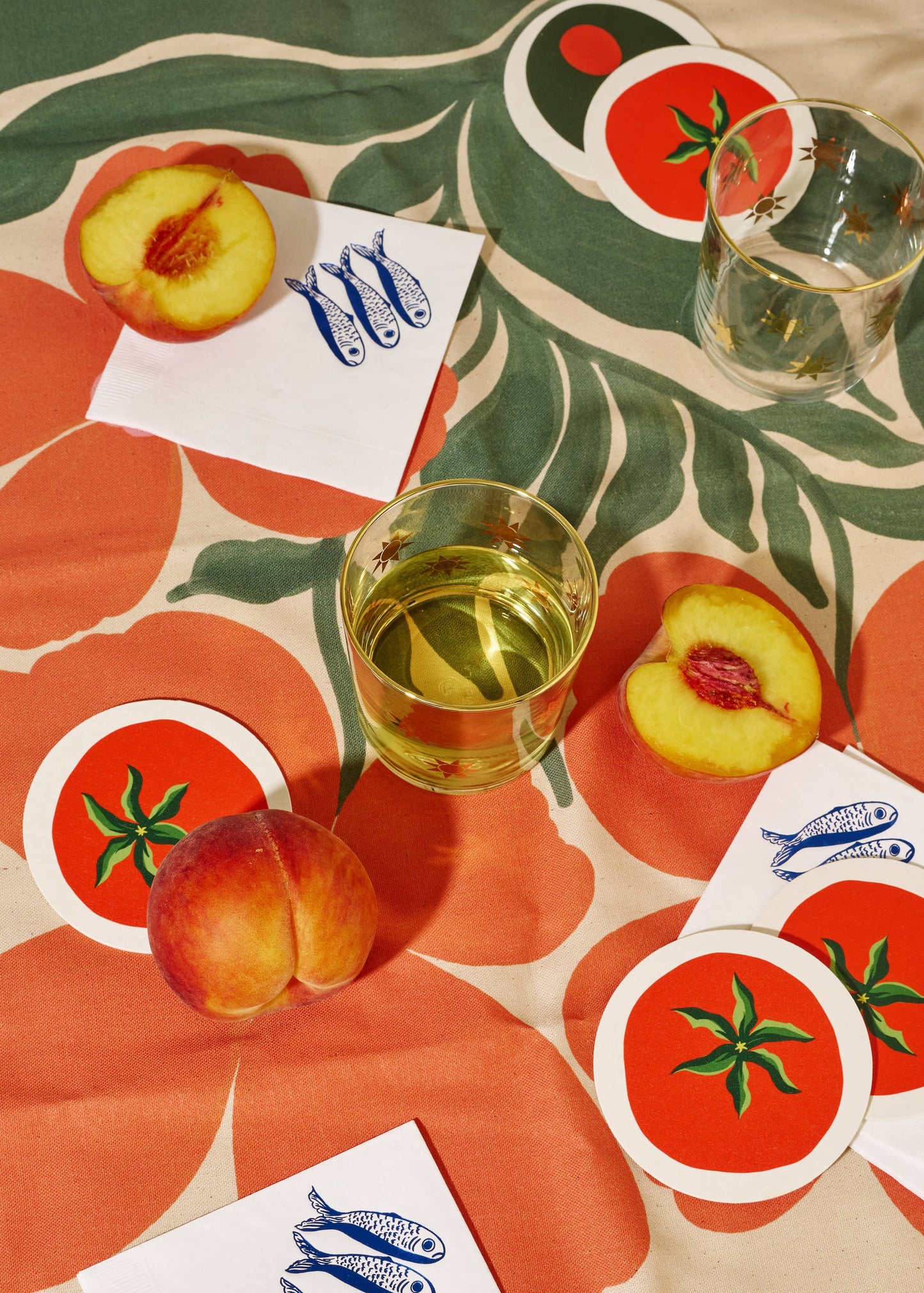 Set of 4 Tomato Coasters | Chipboard Eco-friendly Tableware