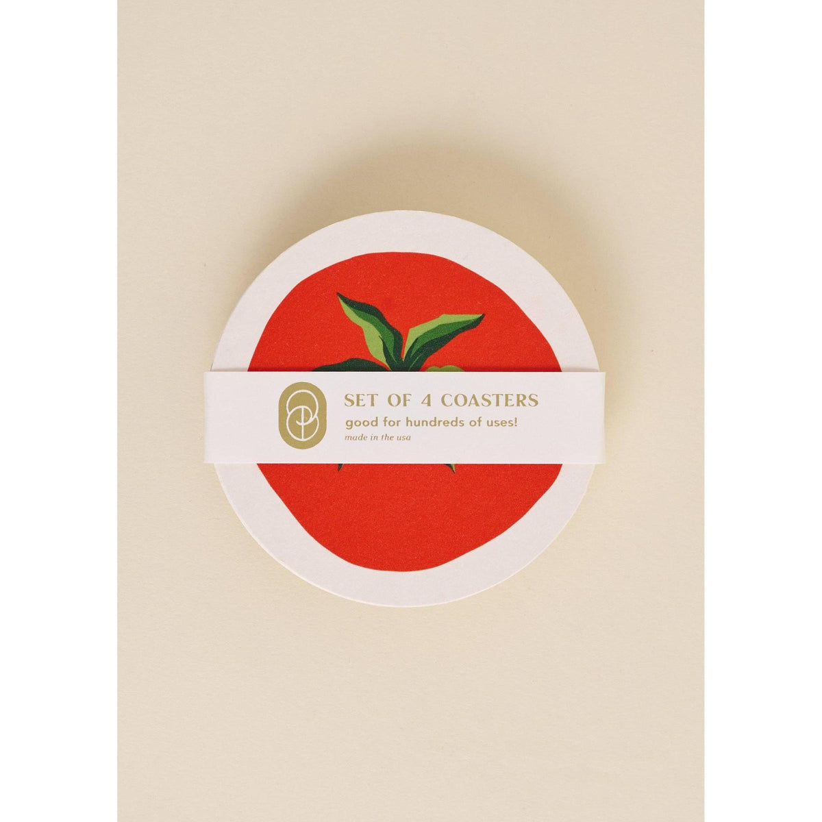 Set of 4 Tomato Coasters | Chipboard Eco-friendly Tableware