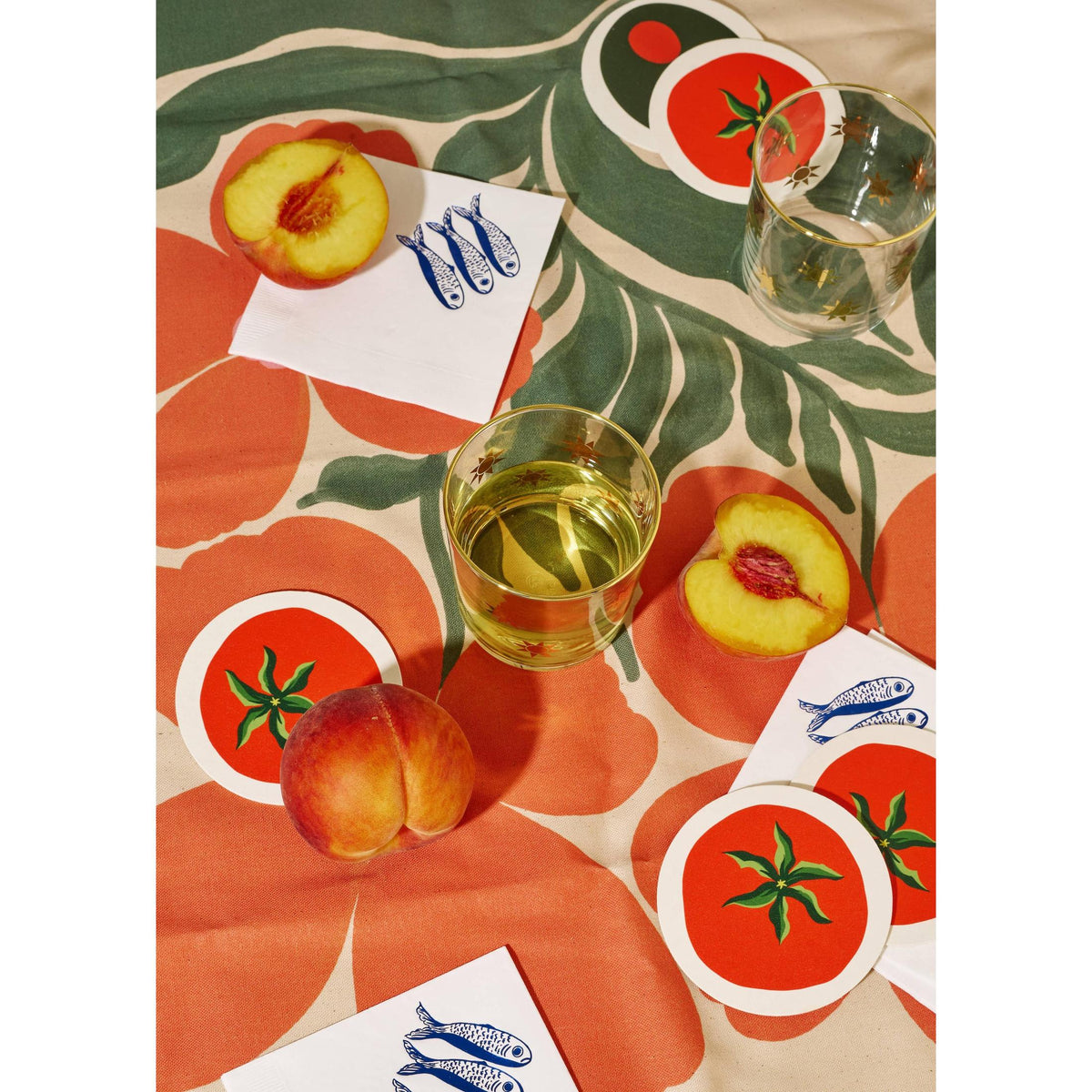 Set of 4 Tomato Coasters | Chipboard Eco-friendly Tableware