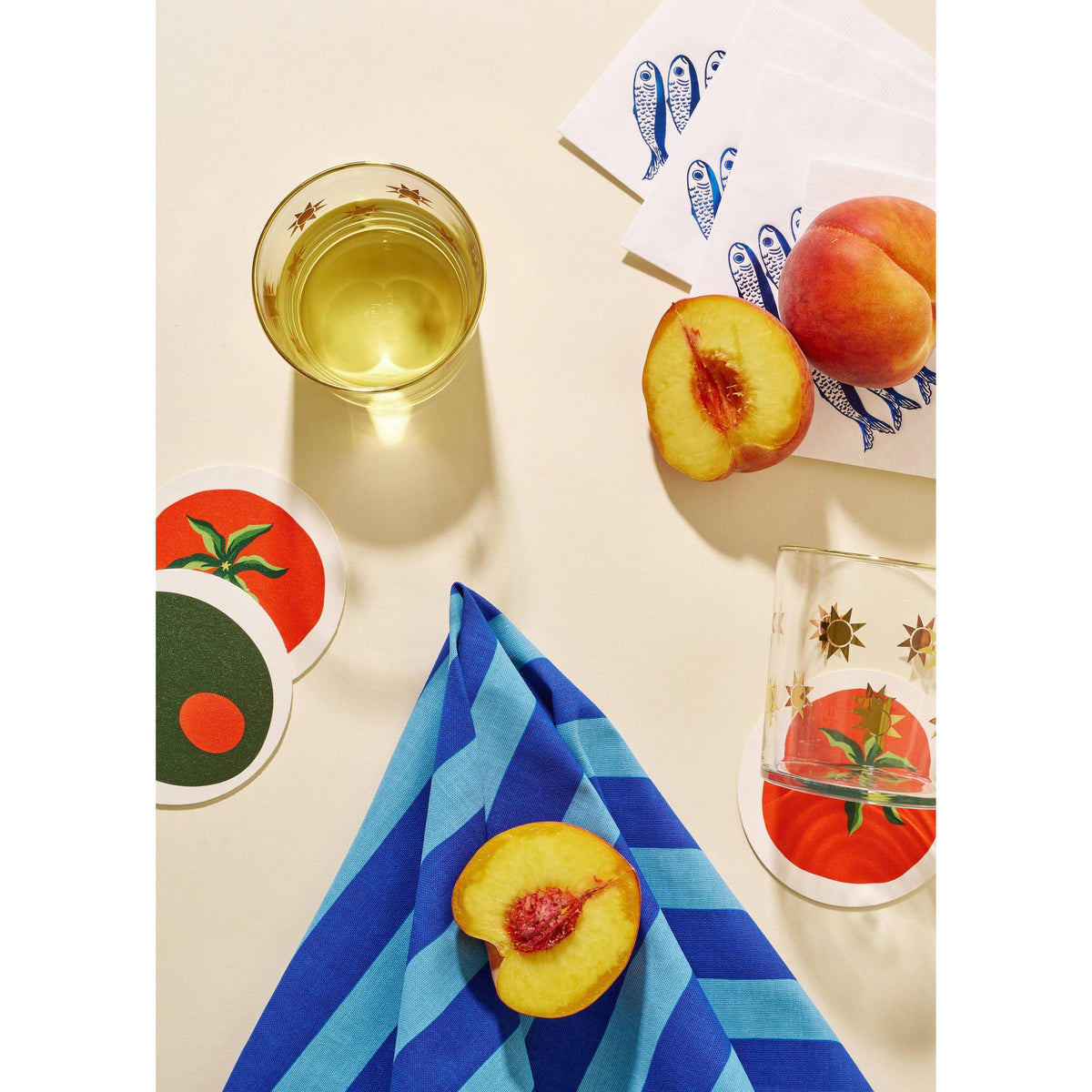 Set of 4 Tomato Coasters | Chipboard Eco-friendly Tableware