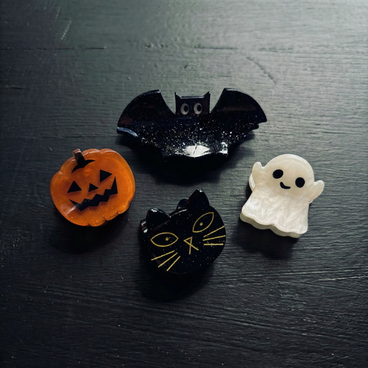 Set of 4 Velvet Claws Mini Spooky Hair Claws | Hair Claw Clip in Giftable Pouch