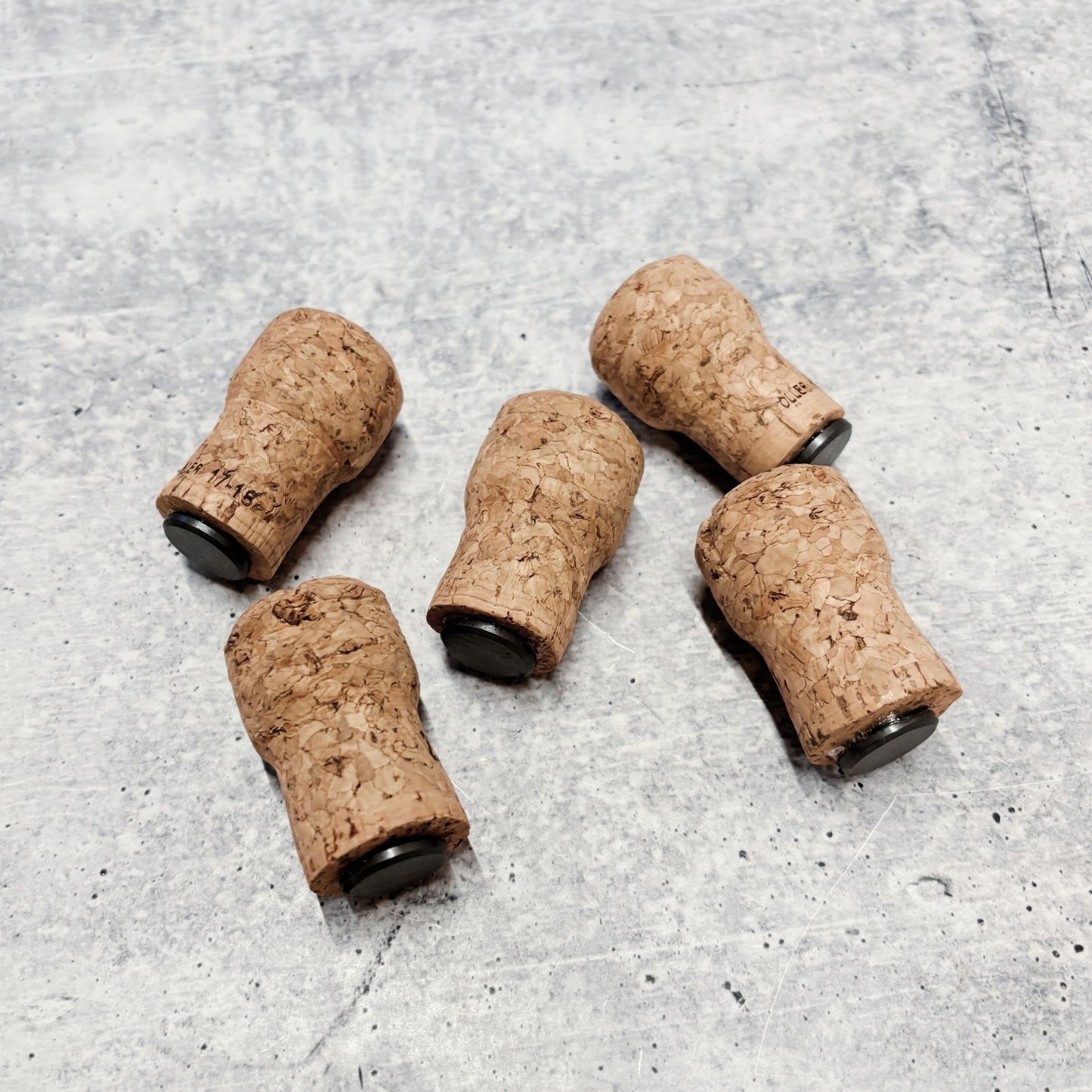Set of 5 Real Champagne Corks Refrigerator Magnets | Upcycled by Renaissance Fart