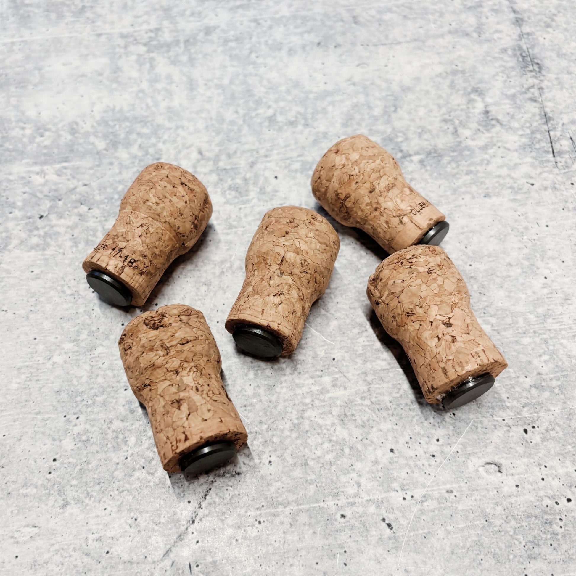 Set of 5 Real Champagne Corks Refrigerator Magnets | Upcycled by Renaissance Fart