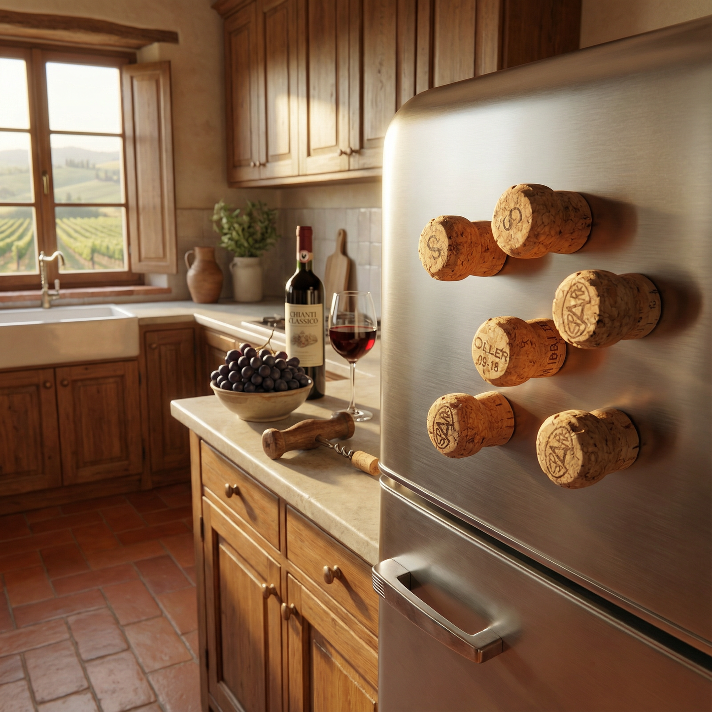 Set of 5 Real Champagne Corks Refrigerator Magnets | Upcycled by Renaissance Fart