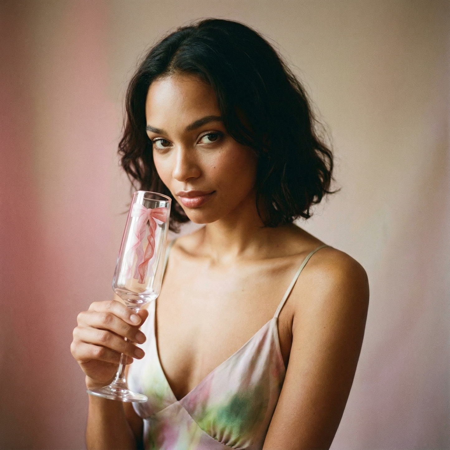 Set of 2 Bow Champagne Glasses | Coquette Bow Trend | Wedding Bridal Shower Gift