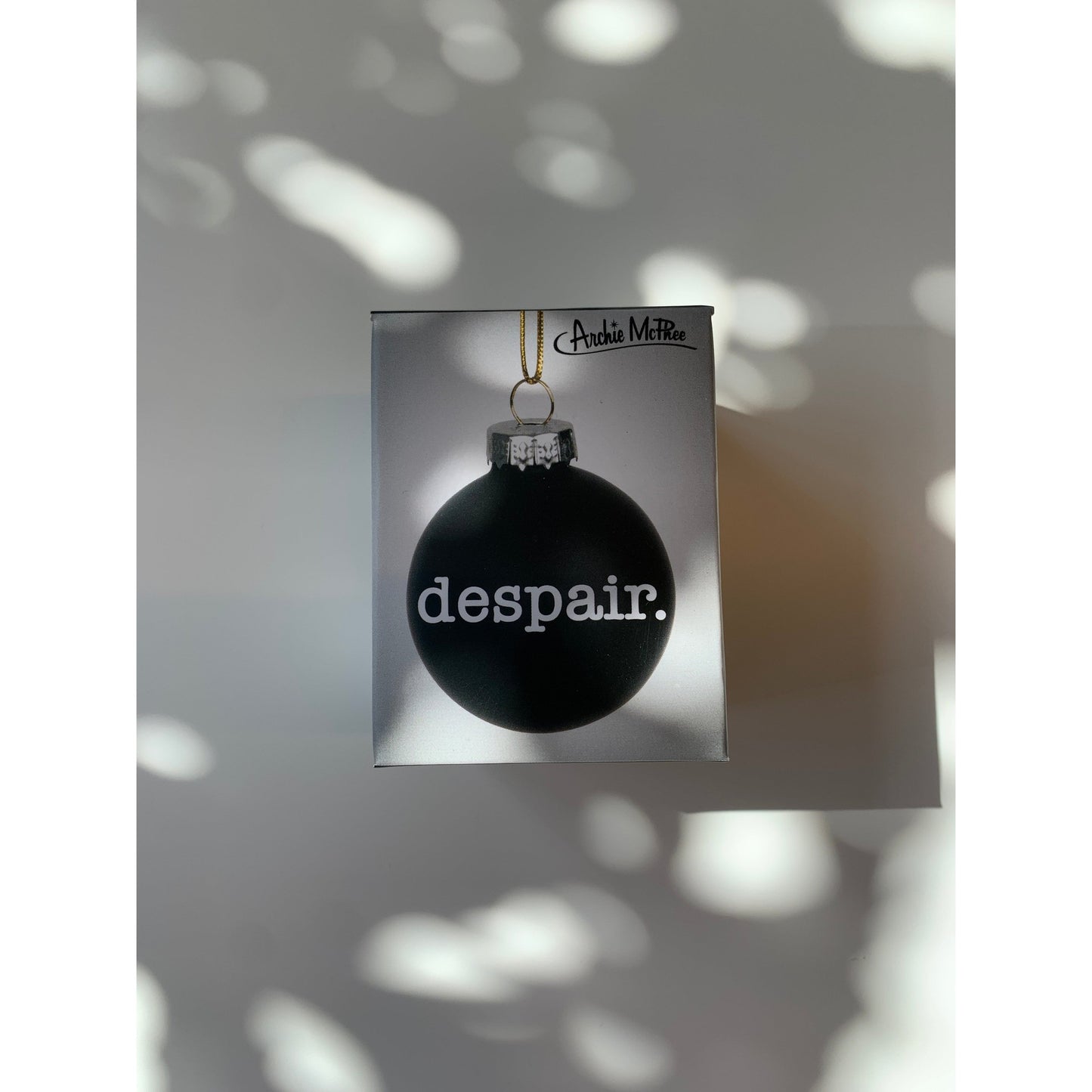 Set of 6 Despair Holiday Mini Glass Ornament in Black
