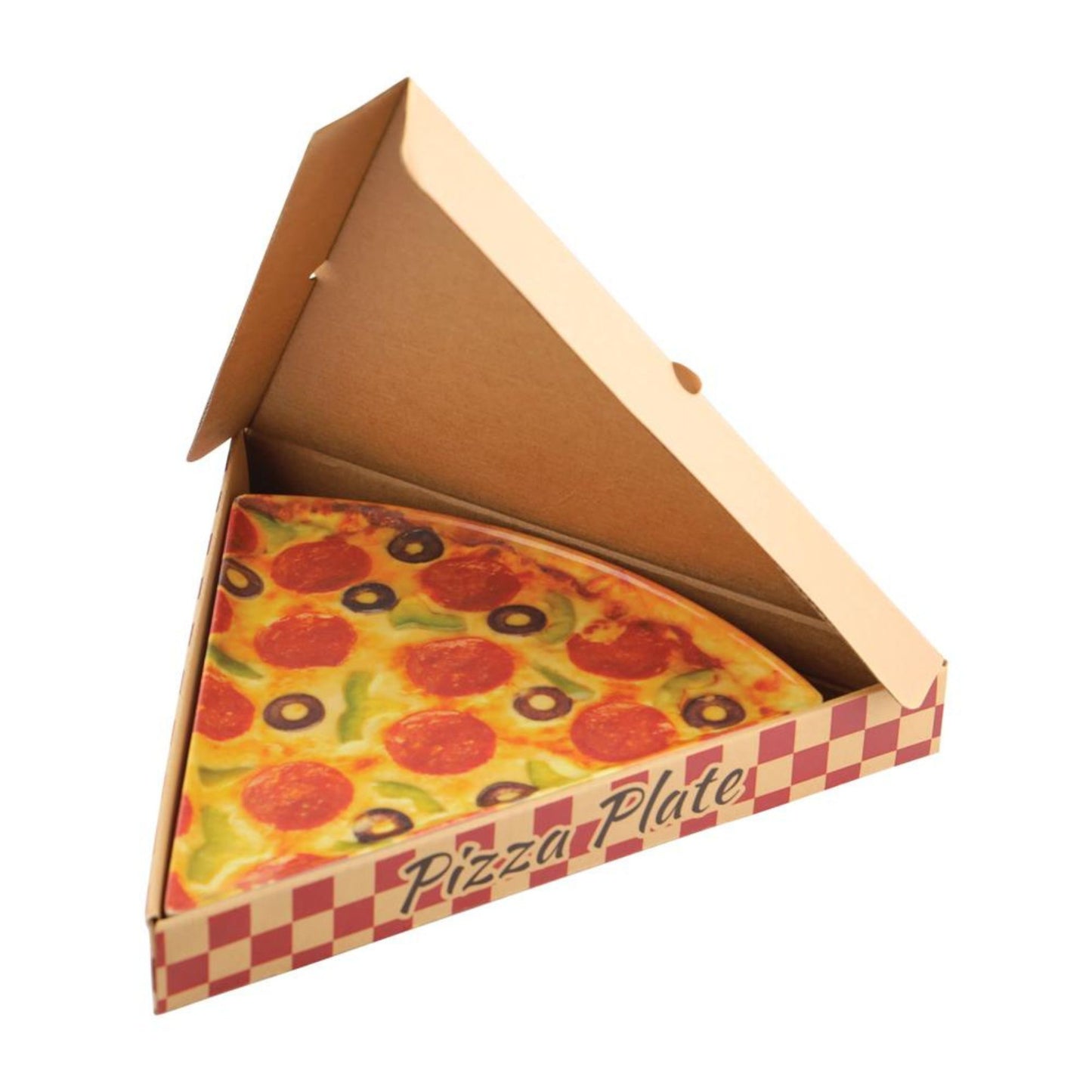 Set of 6 Pizza Slice Plates | Boxed Gift Set of Six 9" Printed Funny Melamine Plates