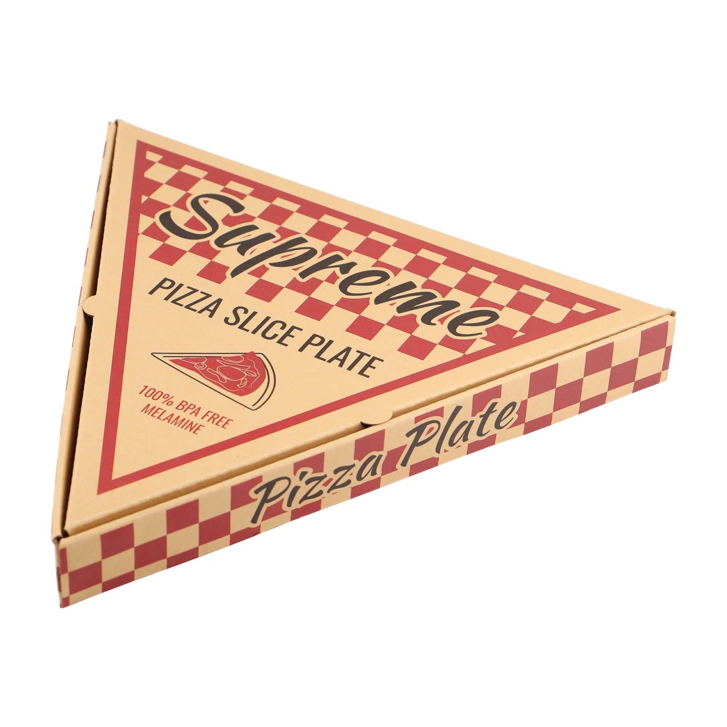 Set of 6 Pizza Slice Plates | Boxed Gift Set of Six 9" Printed Funny Melamine Plates