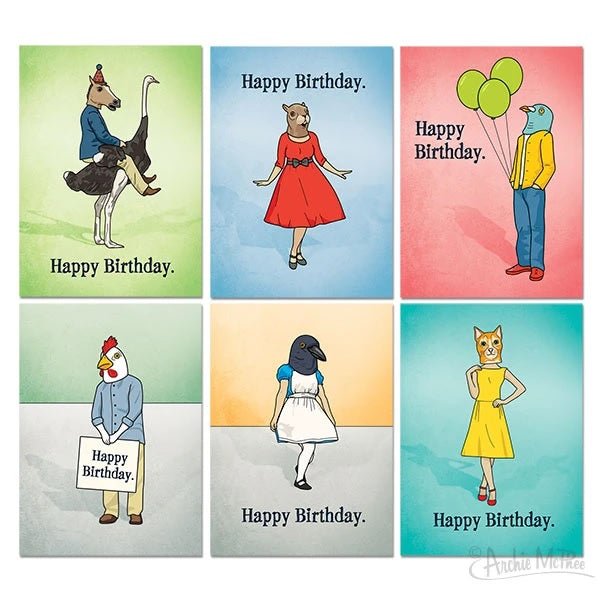 Set of 6 Strange Friends Birthday Greeting Card Box