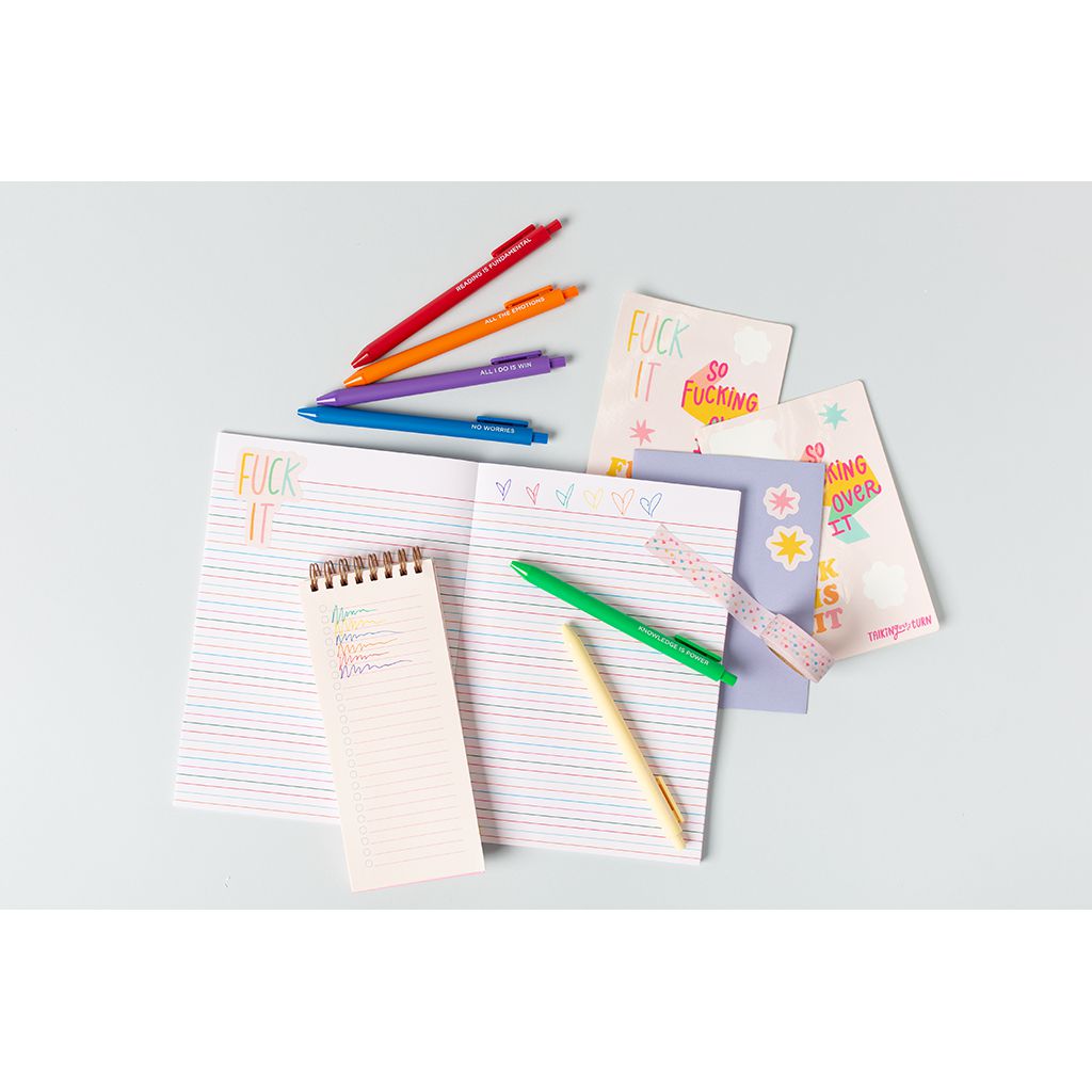 Set of 6 "What Day Is It?" Sweary Jotter Pens - Manifest That Shit Monday, Take No Shit Tuesday...