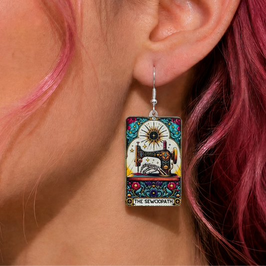 Sewciopath Sewing Machine Acrylic Earrings