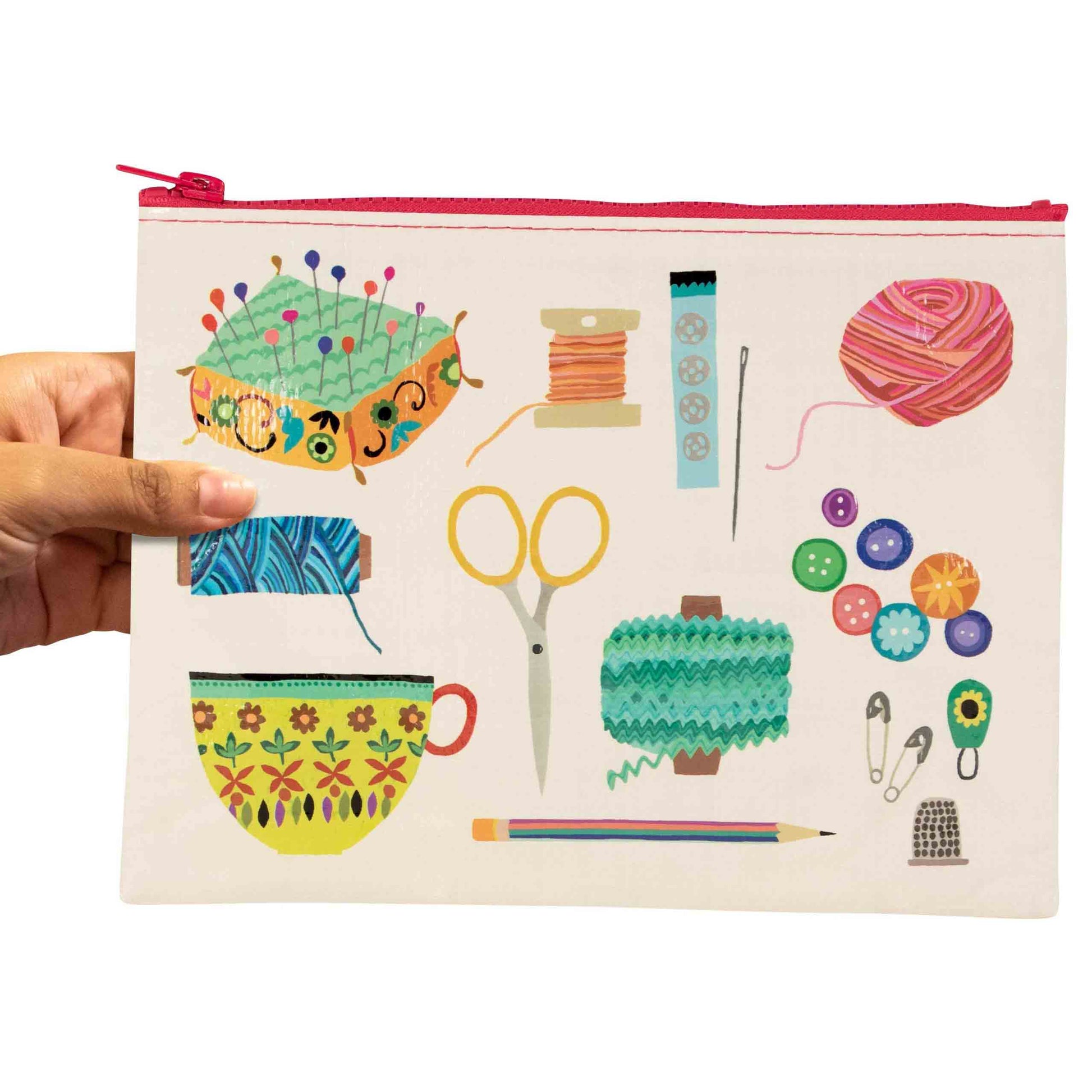 Sewing Kit Recycled Material Zipper Pouch