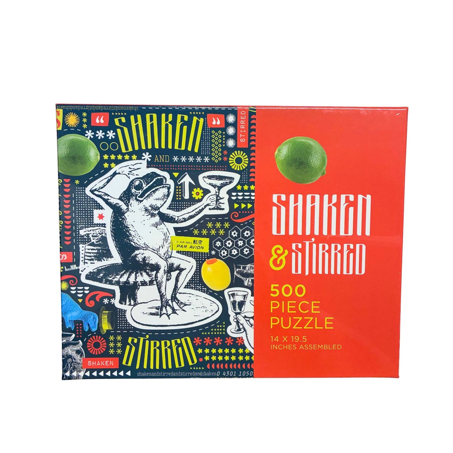 Shaken & Stirred Puzzle | Frog with Cocktail Vertical Jigsaw Puzzle | 500 Pieces