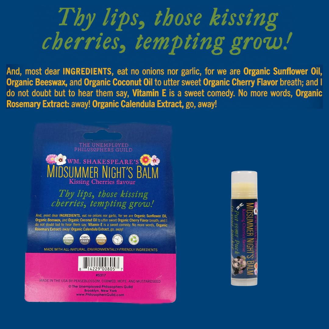 Shakespeare's Midsummer Night's Balm Kissing Cherries Flavor Lip Balm