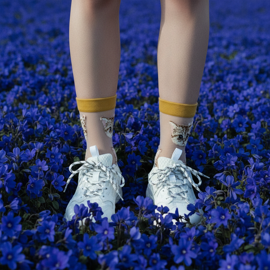 Sheer Cat Lover Socks Available in Yellow Green Red or Black [Fits Women's Size 5-9]