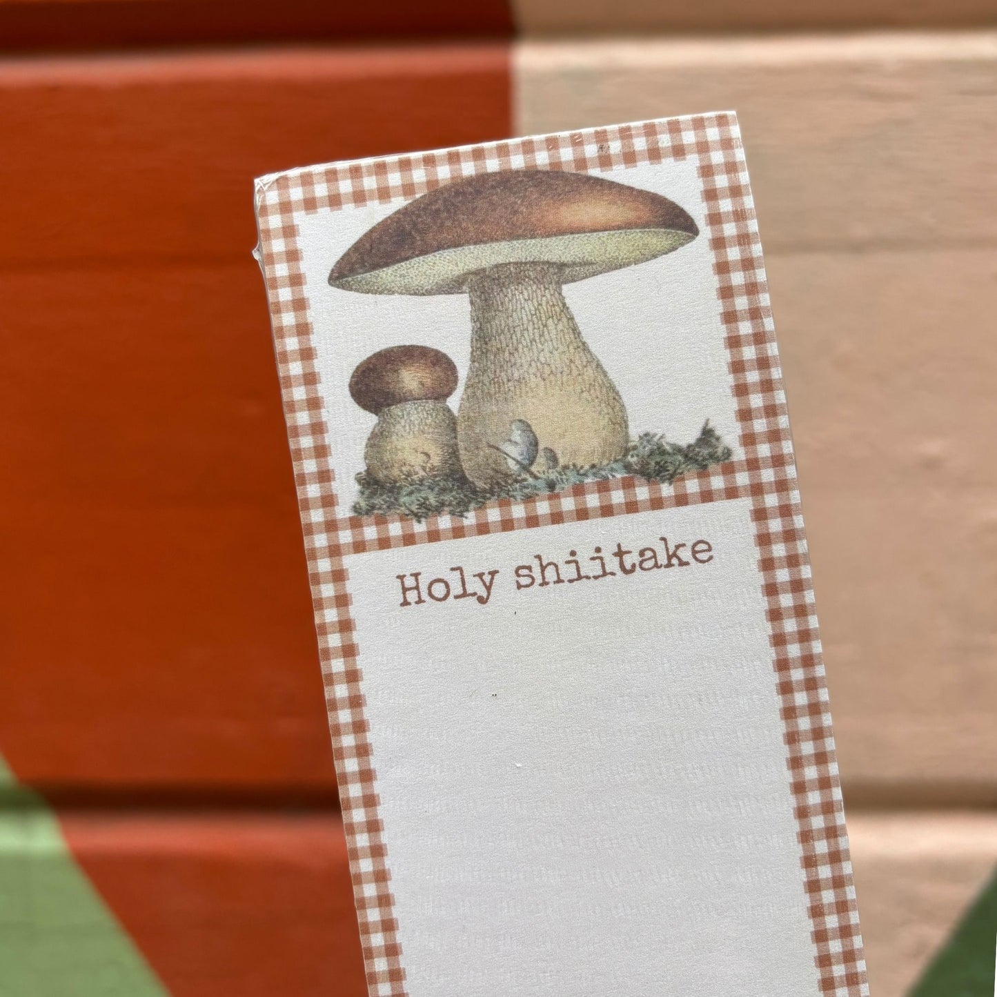 Shiitake List Note Pad | Holds to Fridge with Strong Magnet | 9.5" x 2.75"