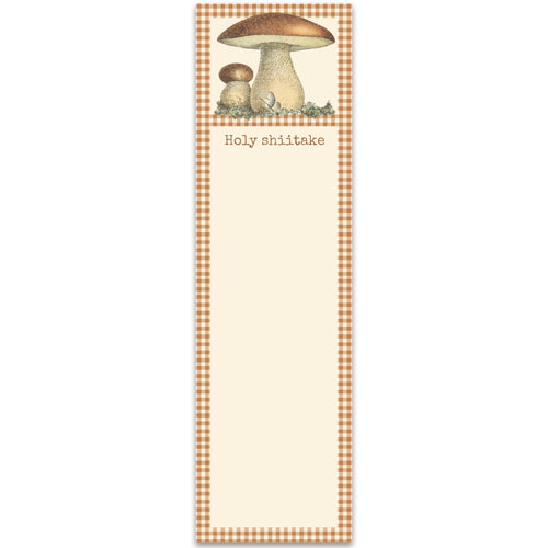 Shiitake List Note Pad | Holds to Fridge with Strong Magnet | 9.5" x 2.75"