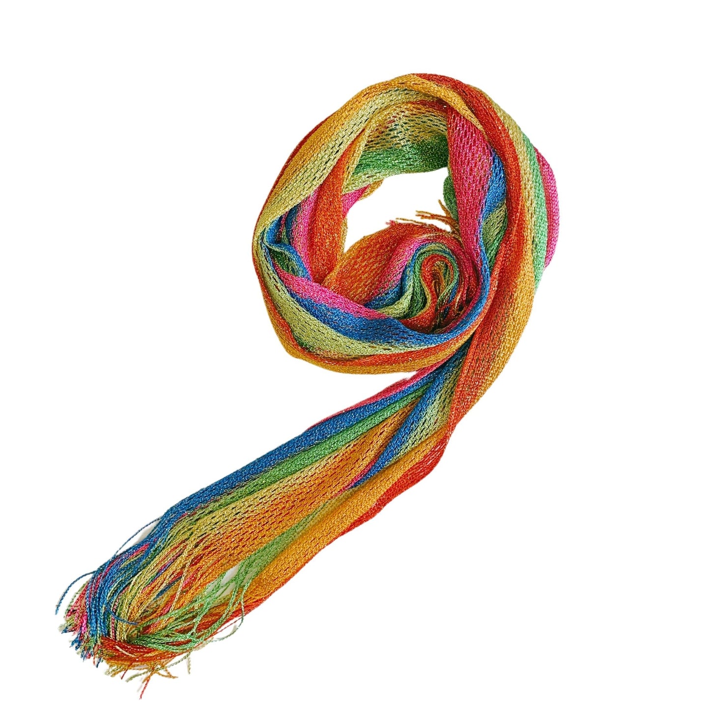 Shimmer Mesh Pride Scarf Wrap in Rainbow Stripe | Unisex Summer Shawl LGBTQ Pride