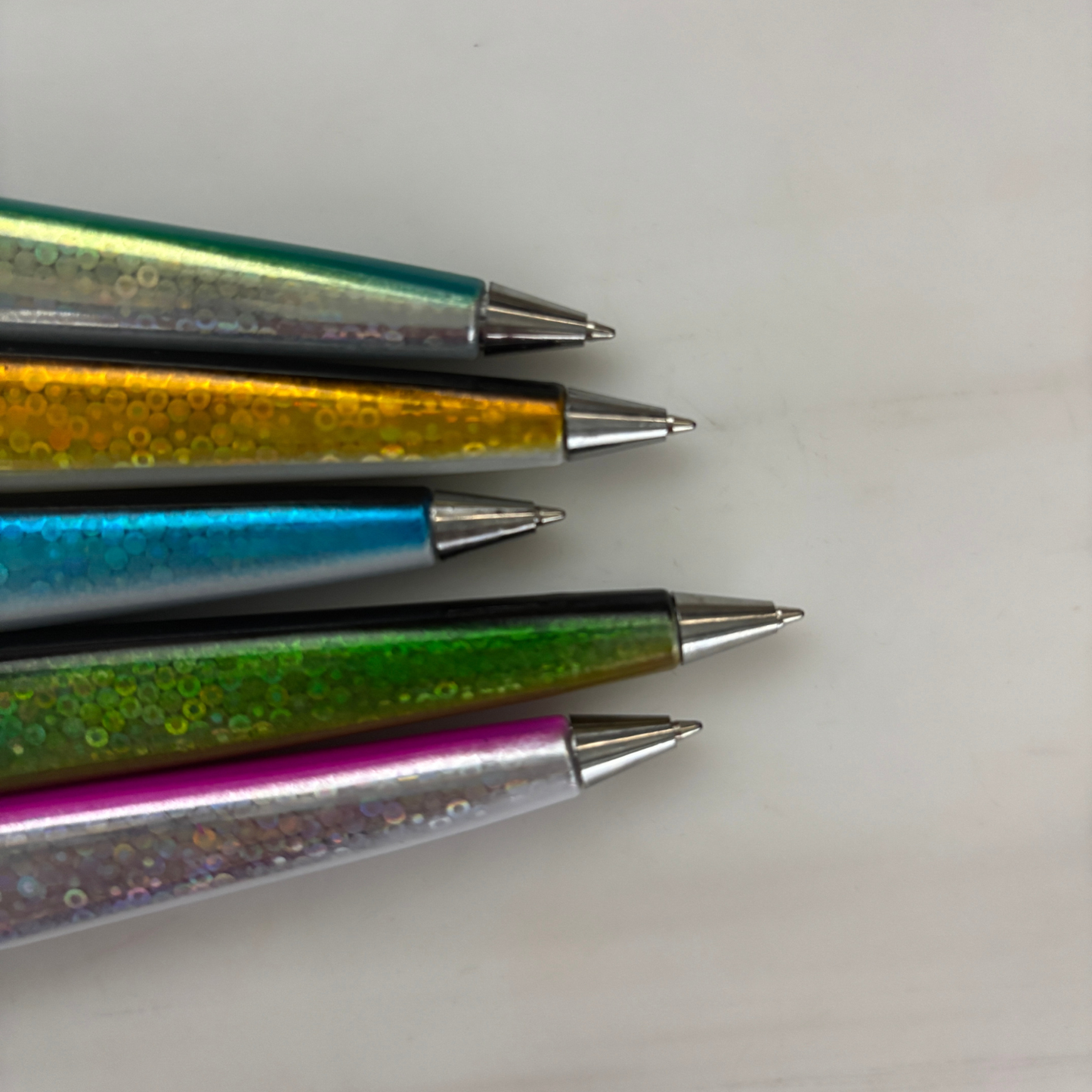 Shimmery Sardine Pens | Set of 5 | Blue Ink Ballpoint | 5"