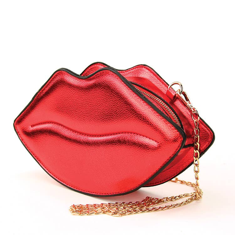 Shining Lips Crossbody Bag | Lippie Shaped Detachable Strap Sling Bag