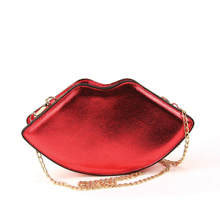 Shining Lips Crossbody Bag | Lippie Shaped Detachable Strap Sling Bag